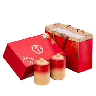 麦辞 高档金边桑黄包装盒陶瓷罐一斤装切片切块桑黄礼盒空盒批发