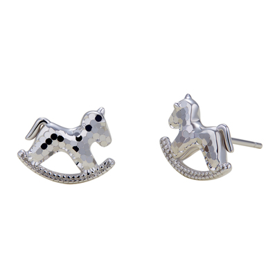 ULINE通体925纯银耳钉马年生肖款