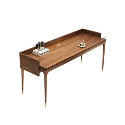 意式北美黑胡桃木多功能插排书桌