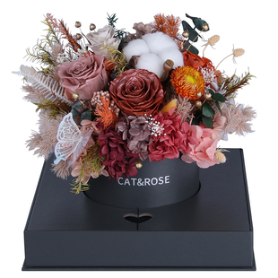 永生花礼盒真花束玫瑰送女生214情人节礼物新婚祝福高级感摆件