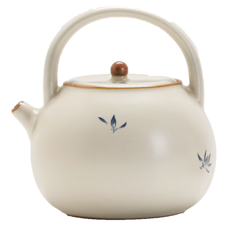 中国风汝窑兰花提梁壶家用泡茶壶过滤功夫茶具套装女士高档茶水壶