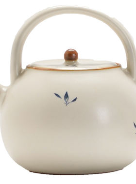 中国风汝窑兰花提梁壶家用泡茶壶
