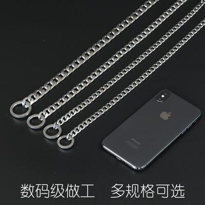 P链项圈遛狗狗牵引绳中大型犬304不锈钢金毛马犬颈脖圈蛇链铁链子