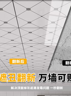 5片装天花板贴纸自粘顶棚顶装饰卧室墙贴卫生间厨房吊顶自粘壁纸