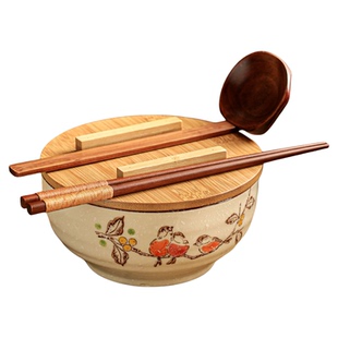 碗筷套装单人一套嗦粉碗大碗家用馄饨碗拌饭碗日式带盖面碗米线碗