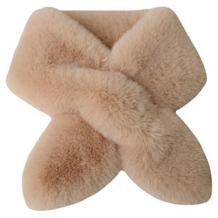 围巾女冬款加厚保暖仿獭兔毛围脖百搭护颈毛绒交叉围巾男女士通用