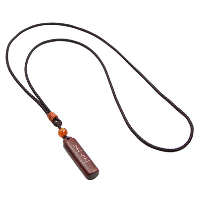 上上签吊坠项链檀木镶嵌配饰