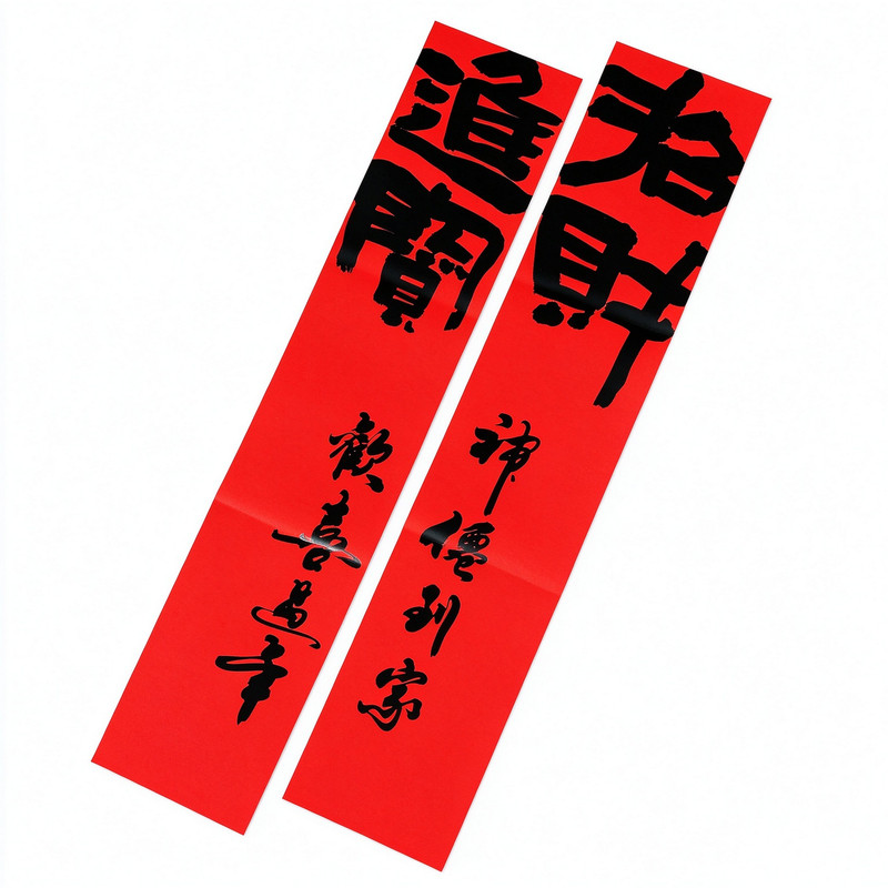 中国风春联纯手写对联创意个性春联书法原创真迹对联定制公司开业
