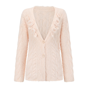 LaceMade 半糖舒芙蕾 法式慵懒风百搭手工钩花羊毛针织开衫外套秋