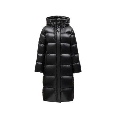 绫致ONLY2025冬季新款90白鹅绒蓄热里料连帽长款羽绒服女