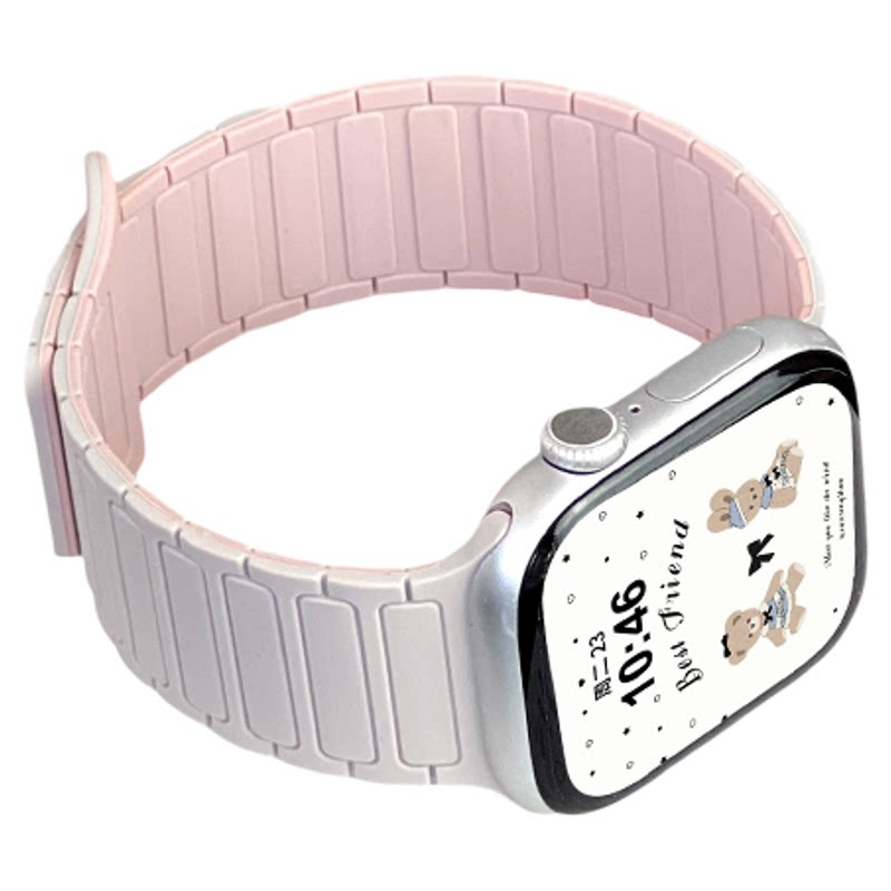 【张婧仪同款】适用苹果S12手表表带iWatchS11腕表硅胶磁吸S10新款S9运动8女士7男Ultra4高级感SE3夏