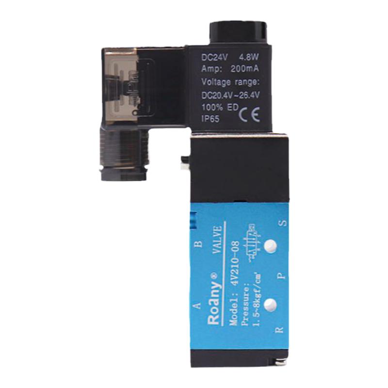 气缸电磁阀4V210-08二位五通4V110-06气动控制阀DC24V换向气阀220