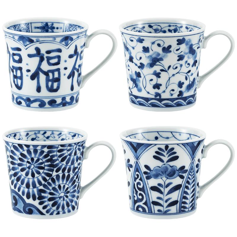 蓝凛堂杯子日本马克杯家用陶瓷水杯 办公室喝水日式青花咖啡杯