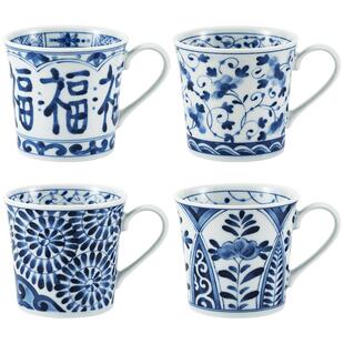 蓝凛堂杯子日本马克杯家用陶瓷水杯 办公室喝水日式青花咖啡杯