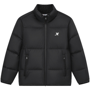 特步童装男童三防厚款羽绒服儿童保暖防寒服秋冬款大童抗静电冬装