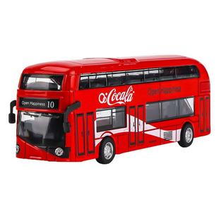 合金双层商务豪巴士模型城市客车中巴公共汽车男孩回力儿童玩具车