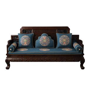 红木沙发垫中式实木家具罗汉床垫冬夏两用双面坐垫套罩加厚海绵垫