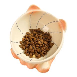猫碗陶瓷保护颈椎猫咪碗猫食盆喝水碗狗碗大口径宠物高脚碗防打翻
