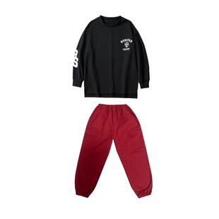 儿童架子鼓演出服男童炫酷工装套装女童hiphop街舞表演服秋冬新款