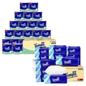 得宝软抽纸巾无香4层M码100抽/有芯卷纸4层140g任选家用囤货装