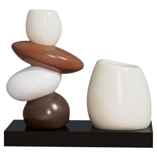 高级感时来运转笔筒花瓶摆件老板老师办公室桌面工位收纳装饰礼品