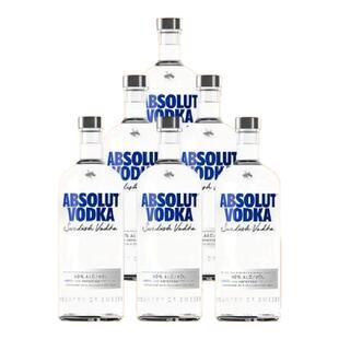 （T）ABSOLUT/绝对伏特加原味1000ML*6瓶瑞典原瓶进口调酒鸡尾酒