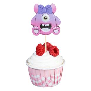 多巴胺小怪兽蛋糕装饰彩色甜品台插件搞怪ins风毛毛怪推推乐贴纸