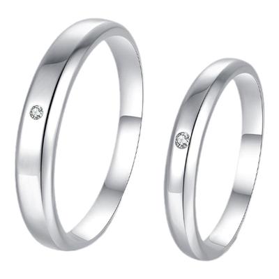 Topmiya18k金钻石简约款情侣对戒