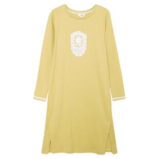 Isyfen/伊丝芬春夏新款纯棉针织圆领长袖睡衣女睡衣裙可外穿30217