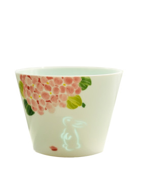 手绘釉下彩兔猫鹿马茶杯水杯