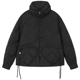 曼德诗短款羽绒服2025冬季新款纯色立领设计时尚百搭显瘦保暖外套