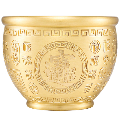 黄铜百福缸米缸招财进宝家居摆件
