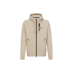 HUGO BOSS 纯色套头宽松连帽卫衣 男款 浅米色