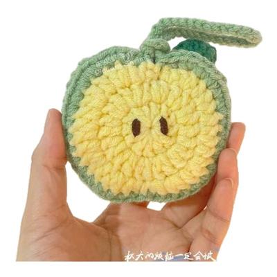 手工编织苹果造型毛绒零钱包