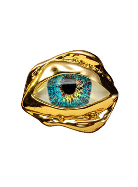 中古vintage饰品恶魔之眼华丽眼睛开口戒指优雅文艺轻奢个性戒指