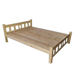 全实木床现代简约1.5米双人床经济型家用出租屋1.2单人宿舍松木床