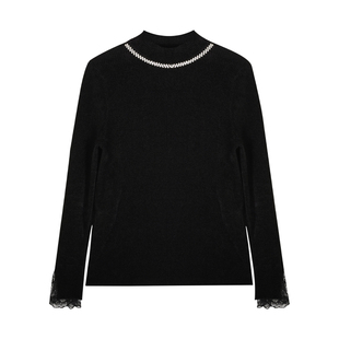 【江南故事】2025中老年女装半高领蕾丝袖打底衫软糯显瘦冬季内搭