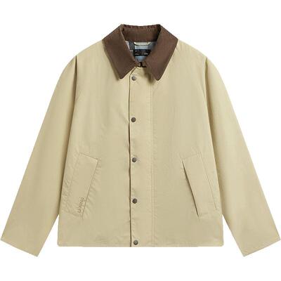 李宁翻领女刺绣休闲运动风衣