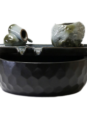 陶瓷招财客厅办公室喷泉流水摆件