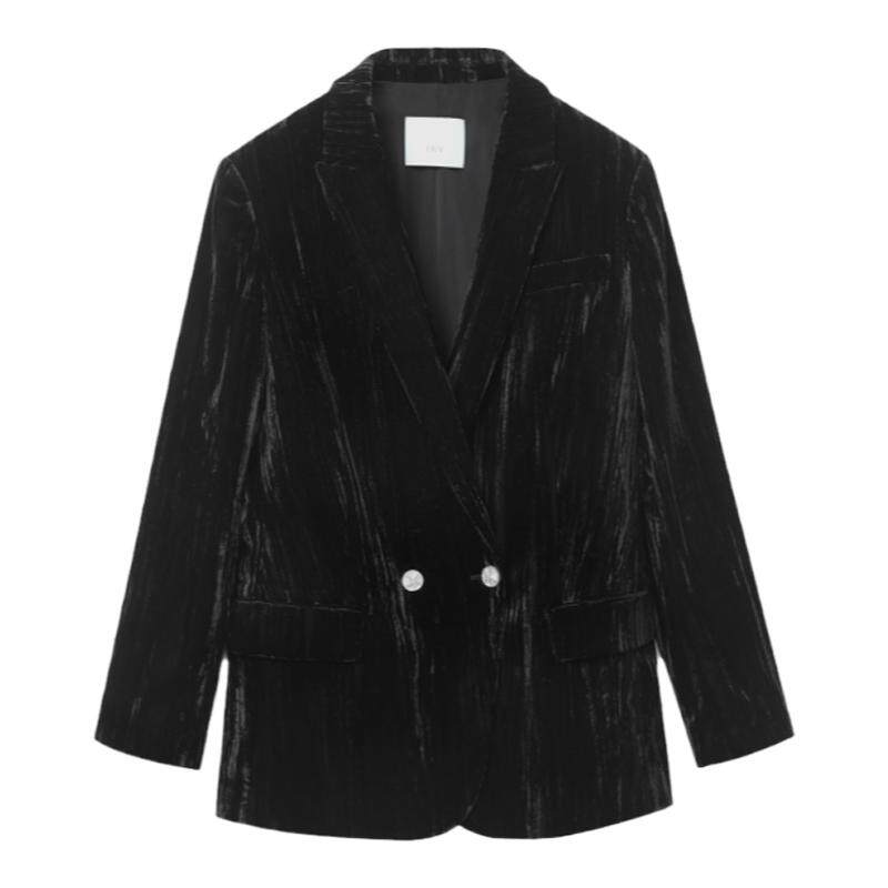 【极夜丝绒】OVV秋冬热卖女装戗驳领通勤休闲西服外套