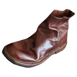 Mantova曼托瓦切尔西靴手工水洗马皮褶皱复古短靴厚底马丁靴女靴