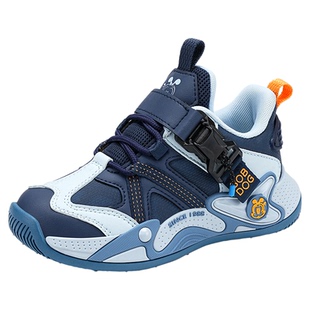 巴布豆男童运动鞋秋冬季新款皮面防水防滑轻便儿童小男孩跑步鞋