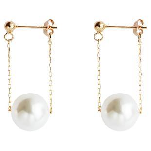 法式优雅天然珍珠925纯银耳环美14K包金小众气质无耳洞蚊香盘耳夹