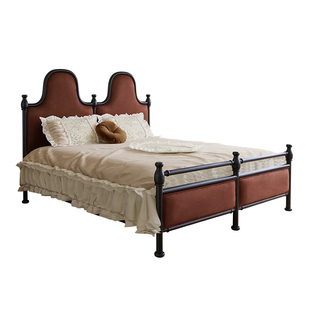 大司马法式复古实木床1.8米榉木排骨架双人床中古风主卧老巴黎床