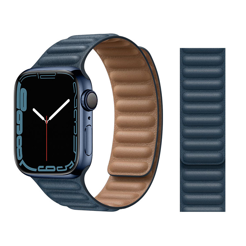 适用于applewatch11表带s10苹果手表iwatch9真皮ultra3皮质磁吸se
