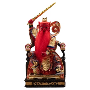 香樟木雕王灵官神像家用供奉王天君火神菩萨佛像都天大灵官像摆件