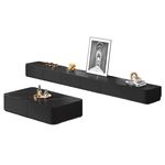 岩板电视柜茶几组合客厅家用2025新款黑色极简实木落地电视机柜子