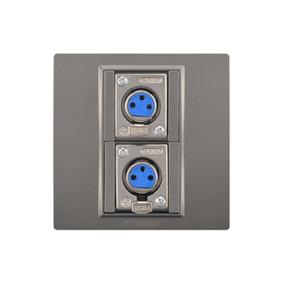 86型墙壁暗装音箱音频卡侬头话筒面板两位三芯母卡侬插座面板