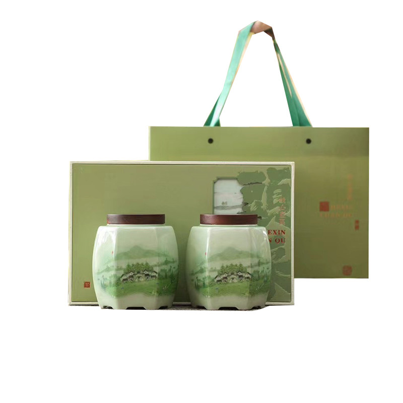 2026【精品明前特级双陶半斤】南京特产绿茶雨花茶陶瓷高档礼盒
