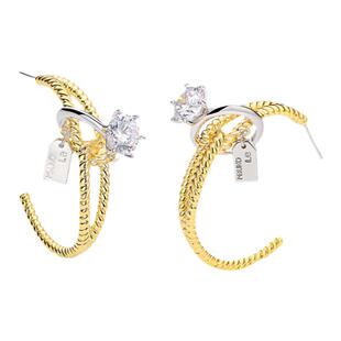 摩邦珠宝-我要长长久久的闪亮耳环女款时尚节日礼品明星同款